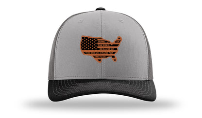 Home Of The Free Cutout Leather Patch Richardson 112 Hat-Grey / Charcoal / Black