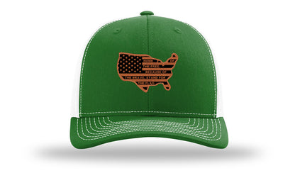 Home Of The Free Cutout Leather Patch Richardson 112 Hat-Kelly / White