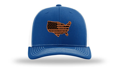 Home Of The Free Cutout Leather Patch Richardson 112 Hat-Royal / White