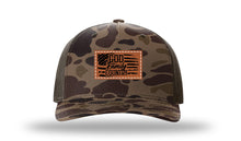 Load image into Gallery viewer, God Family Country Leather Patch Richardson 112 Duck Camo Hat
