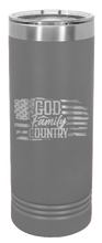 Load image into Gallery viewer, God Family Country Laser Engraved Skinny Tumbler (Etched)
