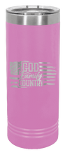 Load image into Gallery viewer, God Family Country Laser Engraved Skinny Tumbler (Etched)
