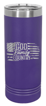 Load image into Gallery viewer, God Family Country Laser Engraved Skinny Tumbler (Etched)
