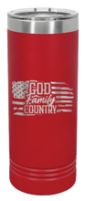 Load image into Gallery viewer, God Family Country Laser Engraved Skinny Tumbler (Etched)
