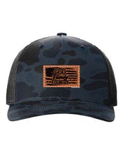 Load image into Gallery viewer, God Family Country Leather Patch Richardson 112 Duck Camo Hat
