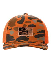 Load image into Gallery viewer, God Family Country Leather Patch Richardson 112 Duck Camo Hat
