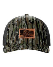 Load image into Gallery viewer, God Family Country Leather Patch Richardson 112 Duck Camo Hat
