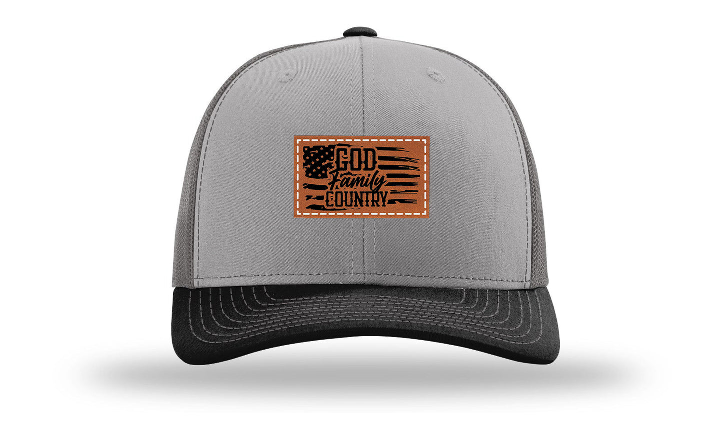 God Family Country Leather Patch Richardson 112 Hat