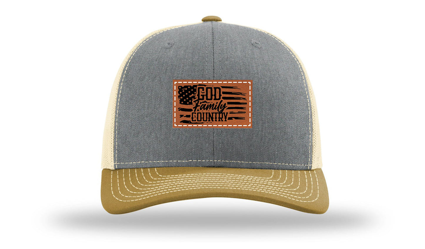 God Family Country Leather Patch Richardson 112 Hat