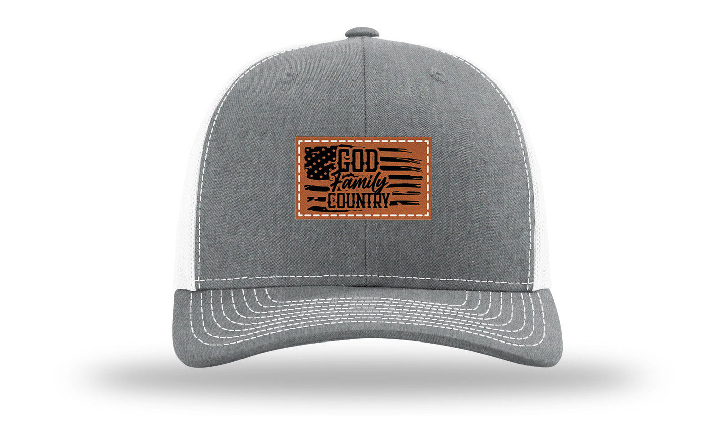 God Family Country Leather Patch Richardson 112 Hat