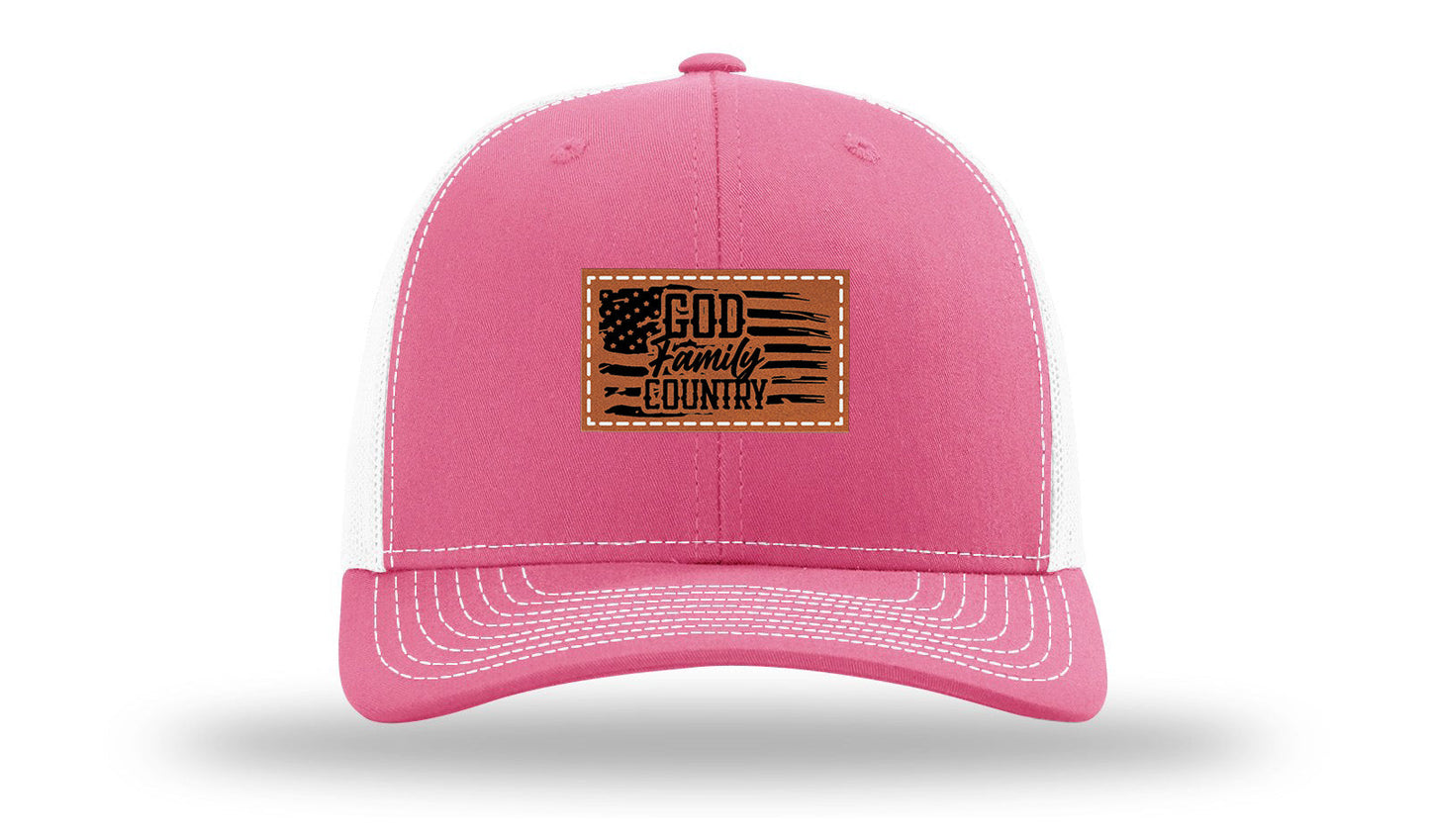 God Family Country Leather Patch Richardson 112 Hat