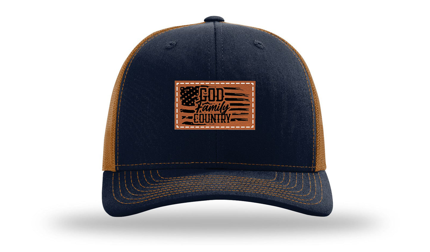 God Family Country Leather Patch Richardson 112 Hat