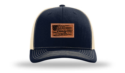 God Family Country Leather Patch Richardson 112 Hat