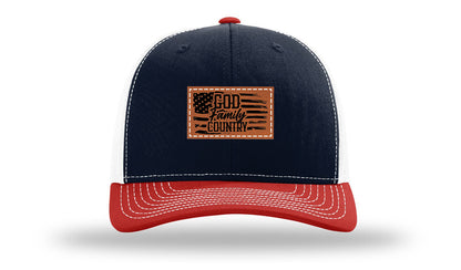 God Family Country Leather Patch Richardson 112 Hat