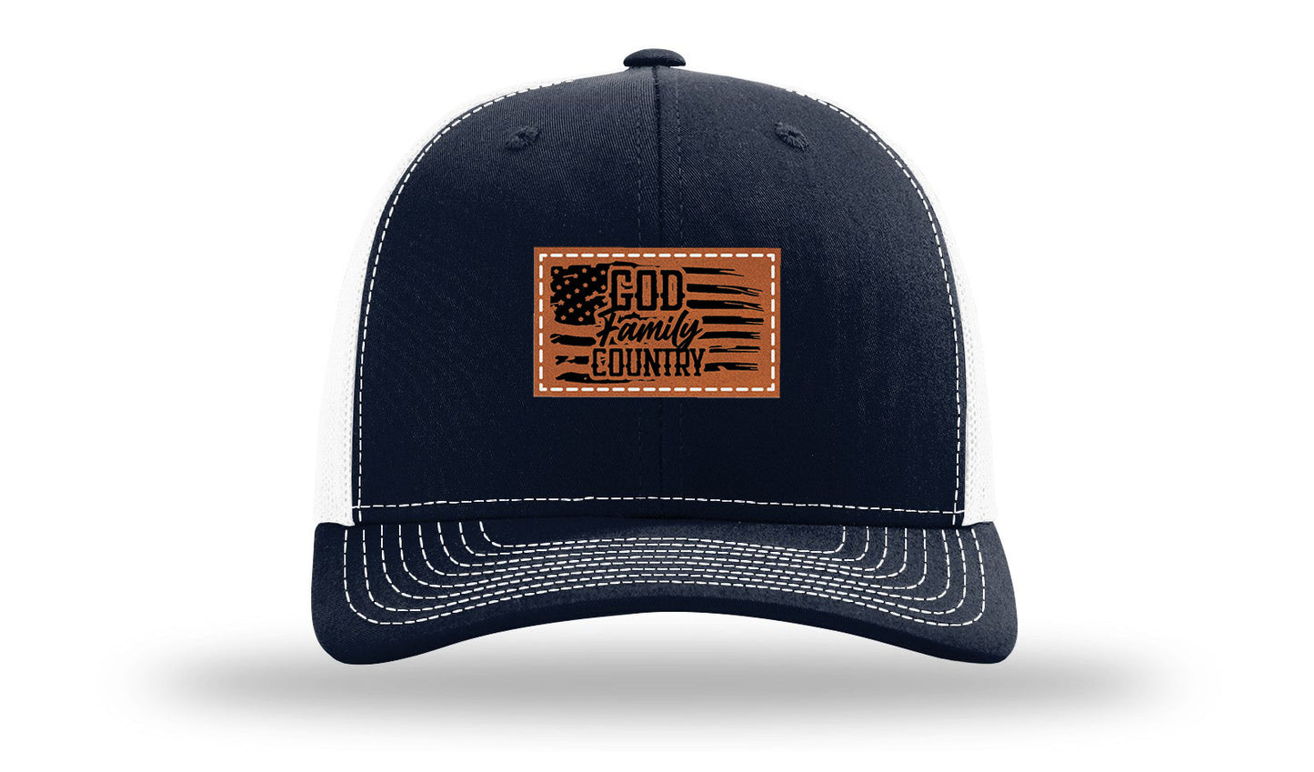 God Family Country Leather Patch Richardson 112 Hat