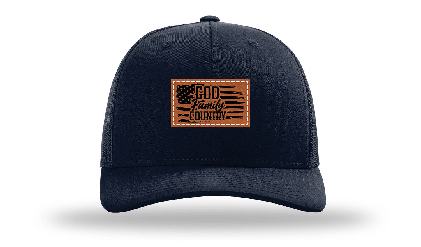 God Family Country Leather Patch Richardson 112 Hat