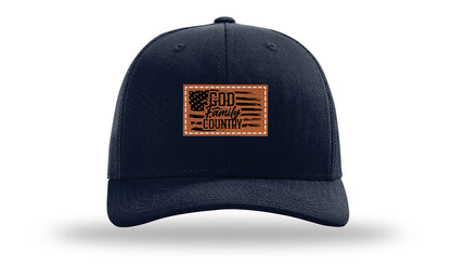 God Family Country Leather Patch Richardson 112 Hat