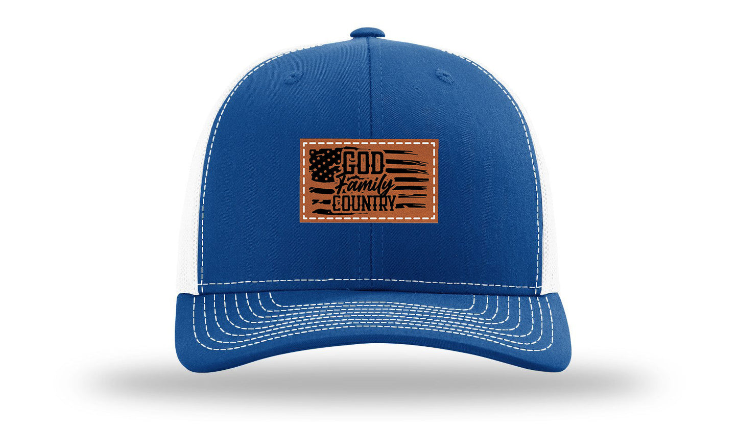 God Family Country Leather Patch Richardson 112 Hat