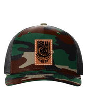 Load image into Gallery viewer, Don&#39;t Tread On Me Snake Leather Patch Richardson 112 Duck Camo Hat
