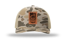 Load image into Gallery viewer, Don&#39;t Tread On Me Snake Leather Patch Richardson 112 Duck Camo Hat
