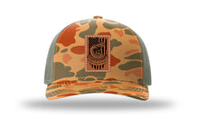 Load image into Gallery viewer, Don&#39;t Tread On Me Snake Leather Patch Richardson 112 Duck Camo Hat

