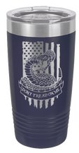 Load image into Gallery viewer, Dont Tread On Me Snake Flag Laser Engraved Tumbler (Etched)
