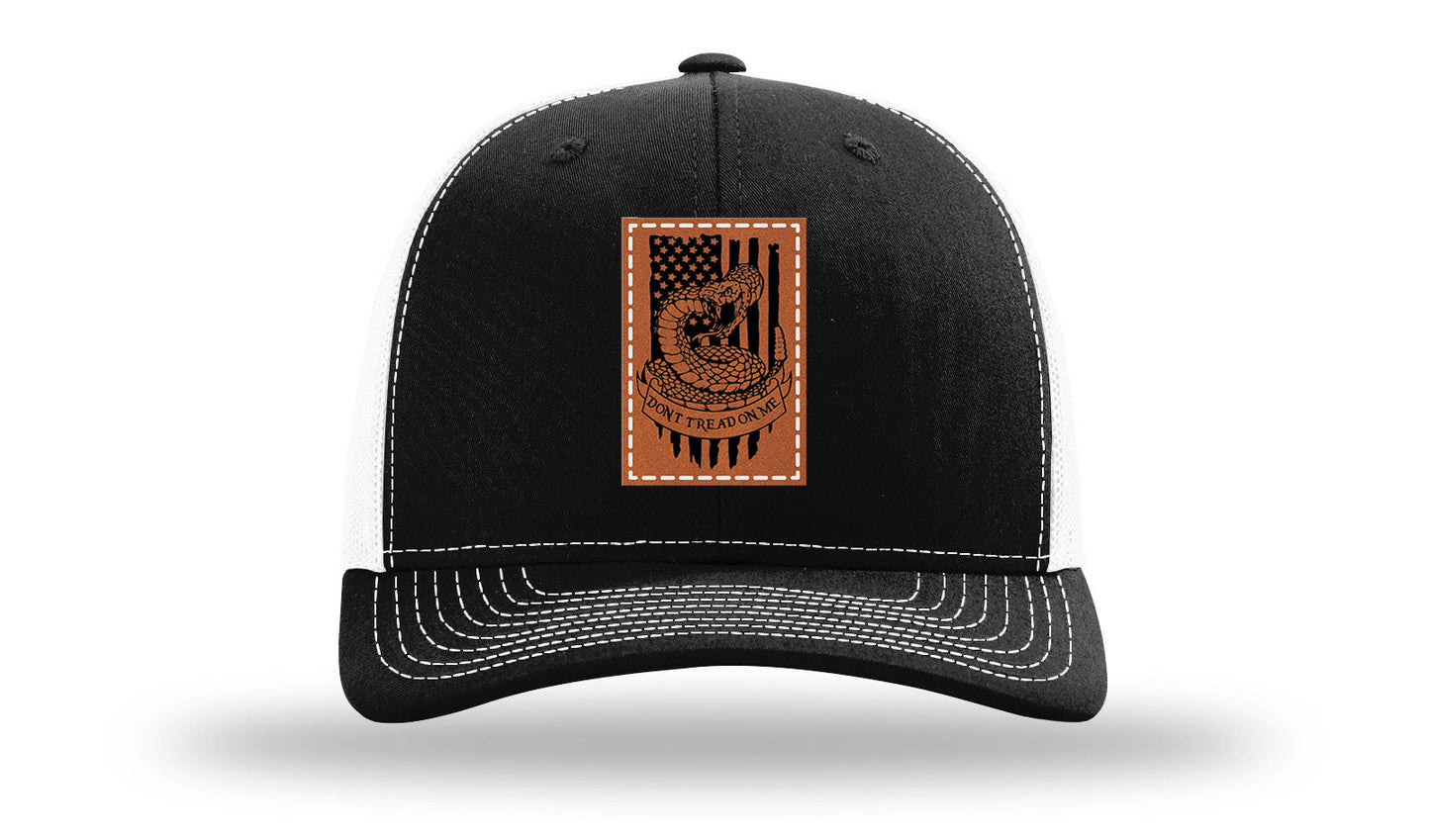 Don't Tread On Me Snake Leather Patch Richardson 112 Hat