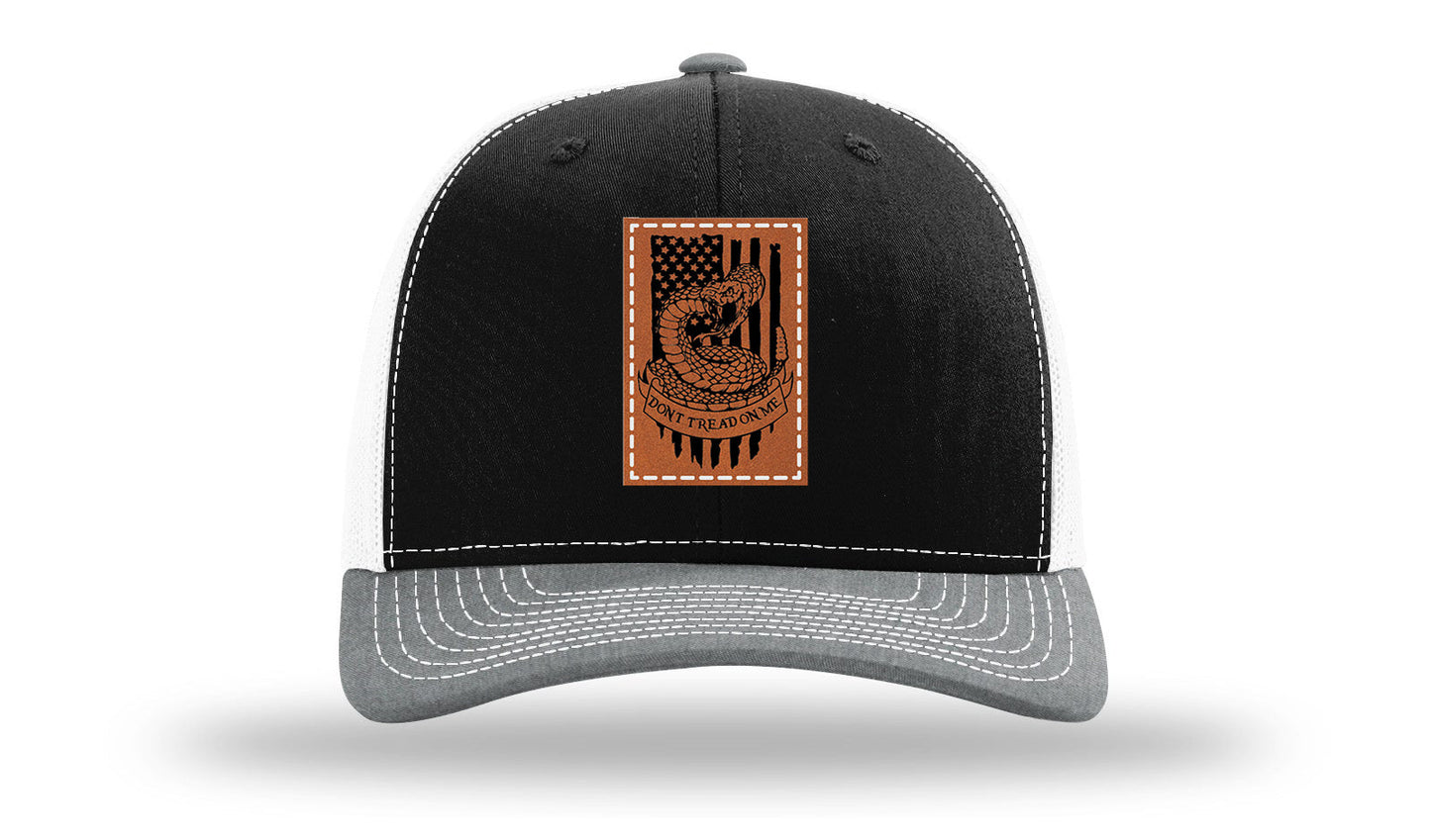 Don't Tread On Me Snake Leather Patch Richardson 112 Hat