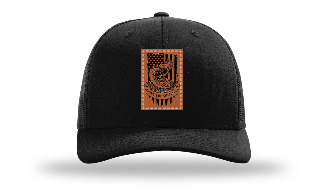 Don't Tread On Me Snake Leather Patch Richardson 112 Hat