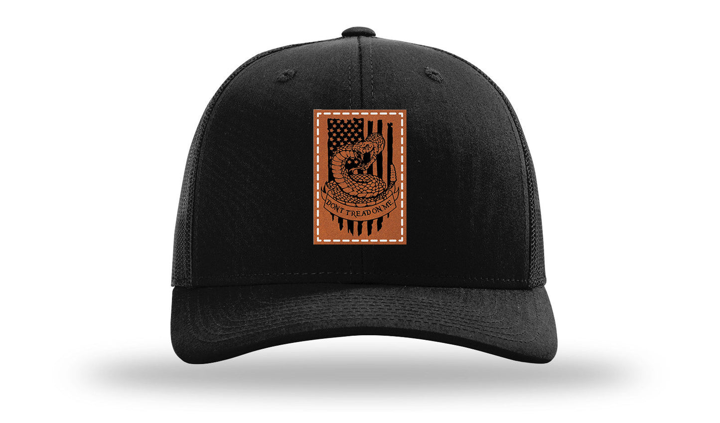 Don't Tread On Me Snake Leather Patch Richardson 112 Hat