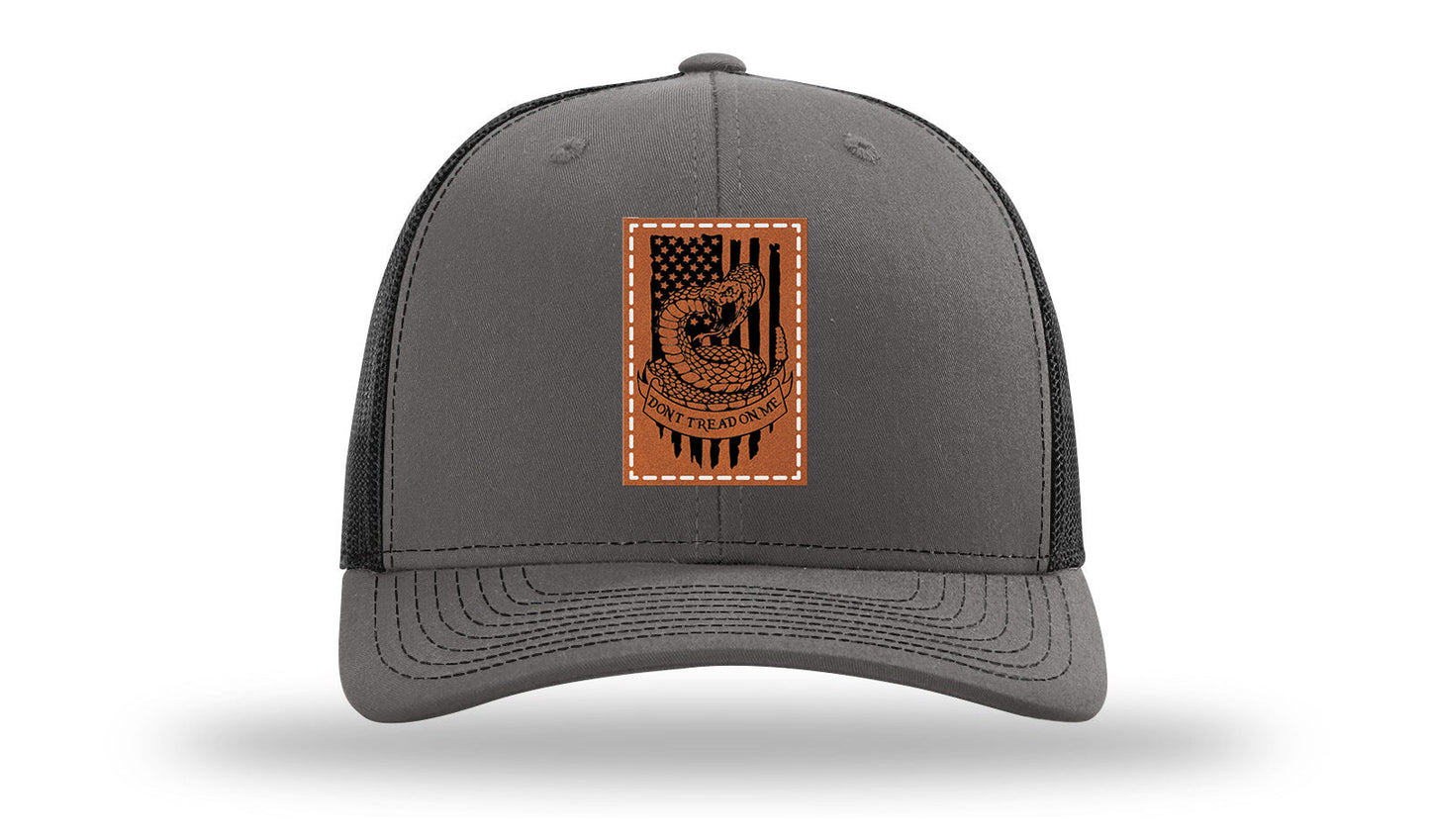 Don't Tread On Me Snake Leather Patch Richardson 112 Hat