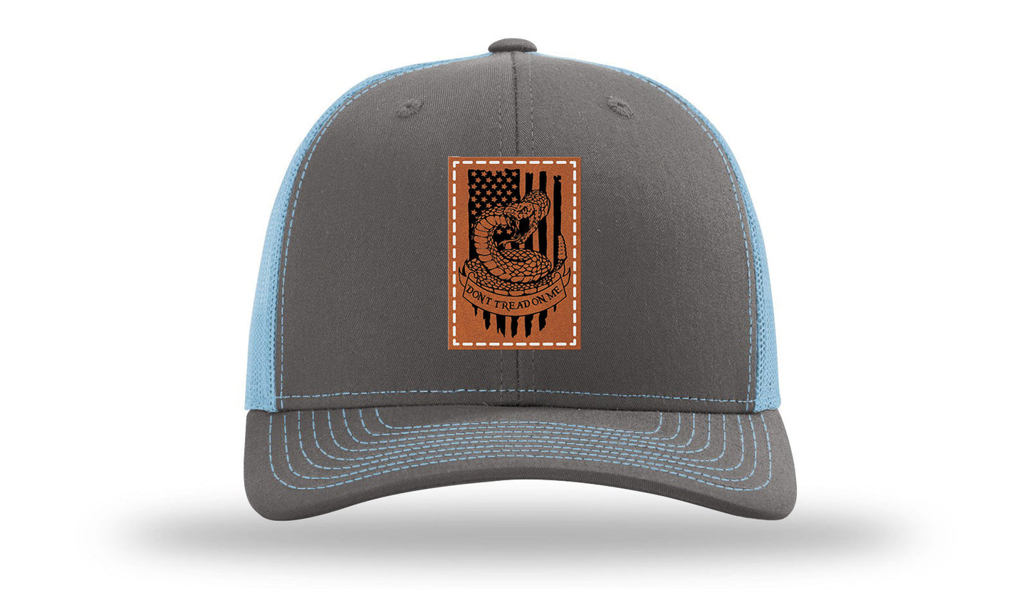 Don't Tread On Me Snake Leather Patch Richardson 112 Hat