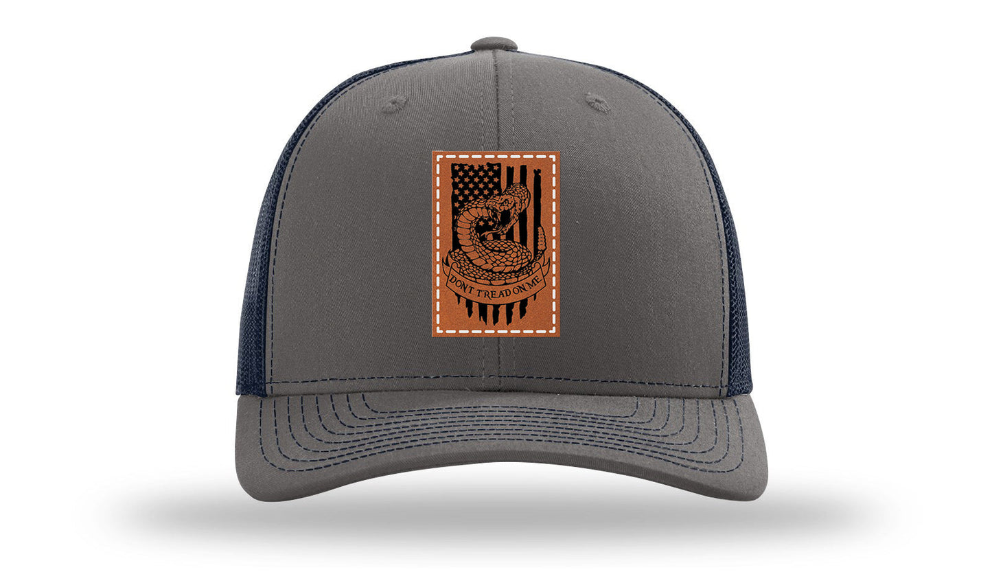 Don't Tread On Me Snake Leather Patch Richardson 112 Hat
