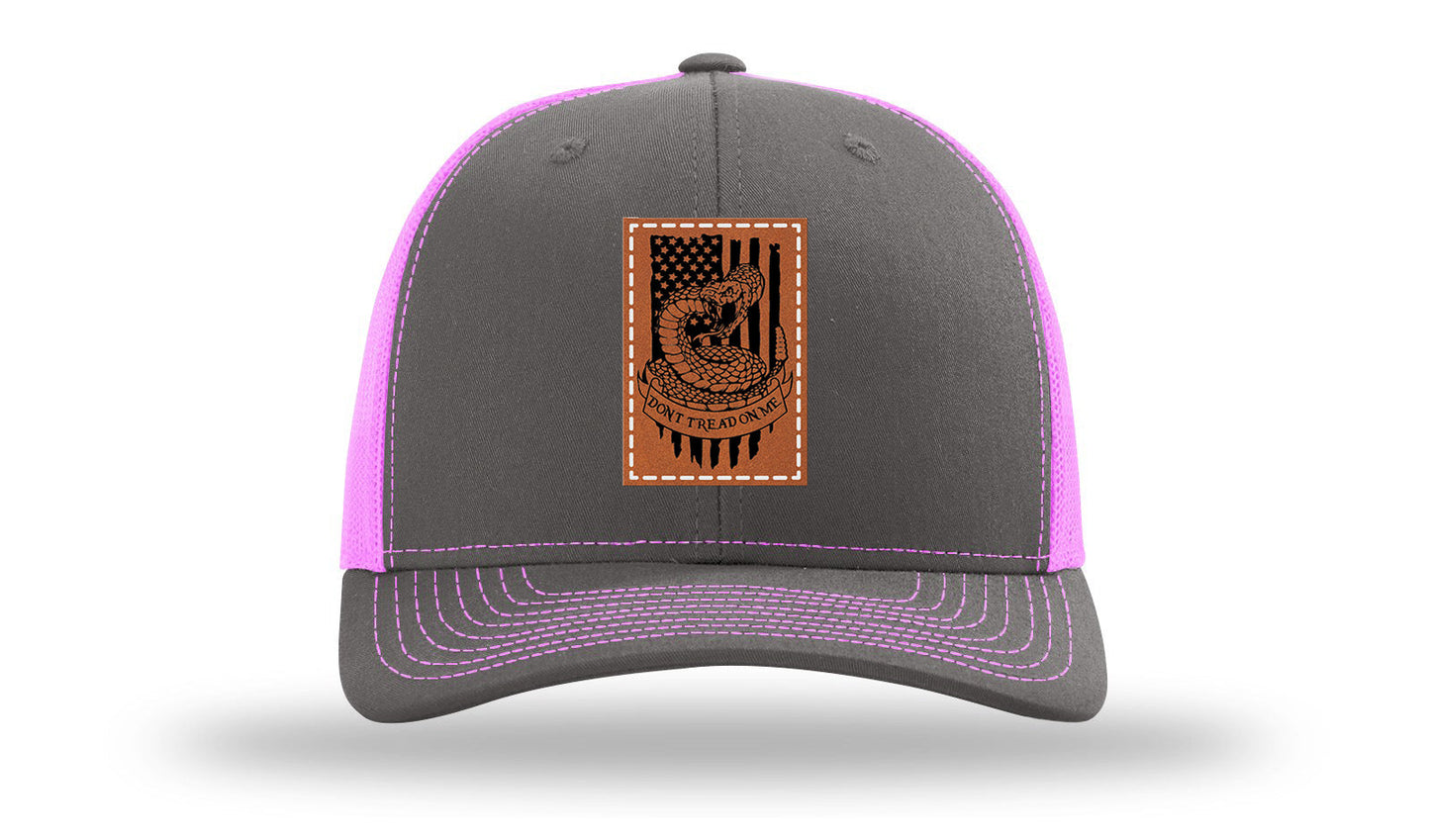 Don't Tread On Me Snake Leather Patch Richardson 112 Hat