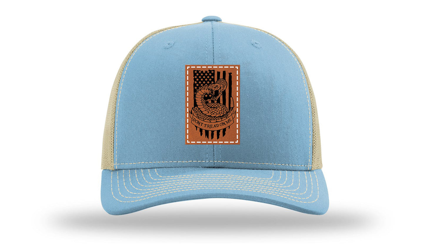 Don't Tread On Me Snake Leather Patch Richardson 112 Hat