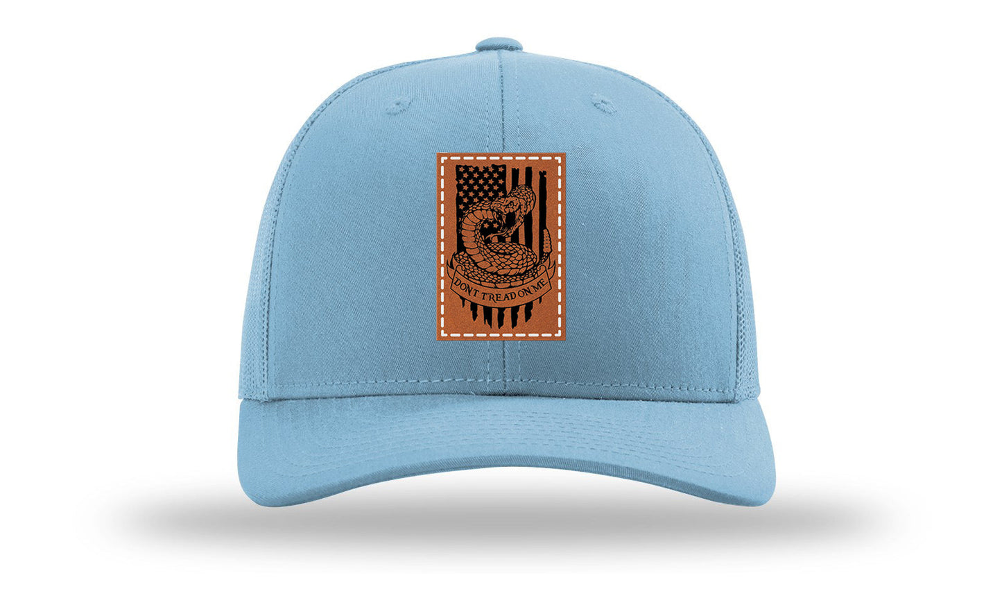 Don't Tread On Me Snake Leather Patch Richardson 112 Hat