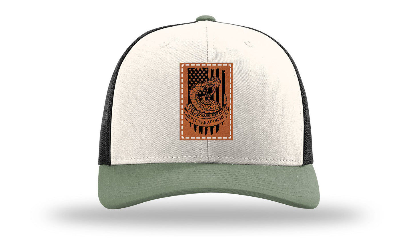 Don't Tread On Me Snake Leather Patch Richardson 112 Hat