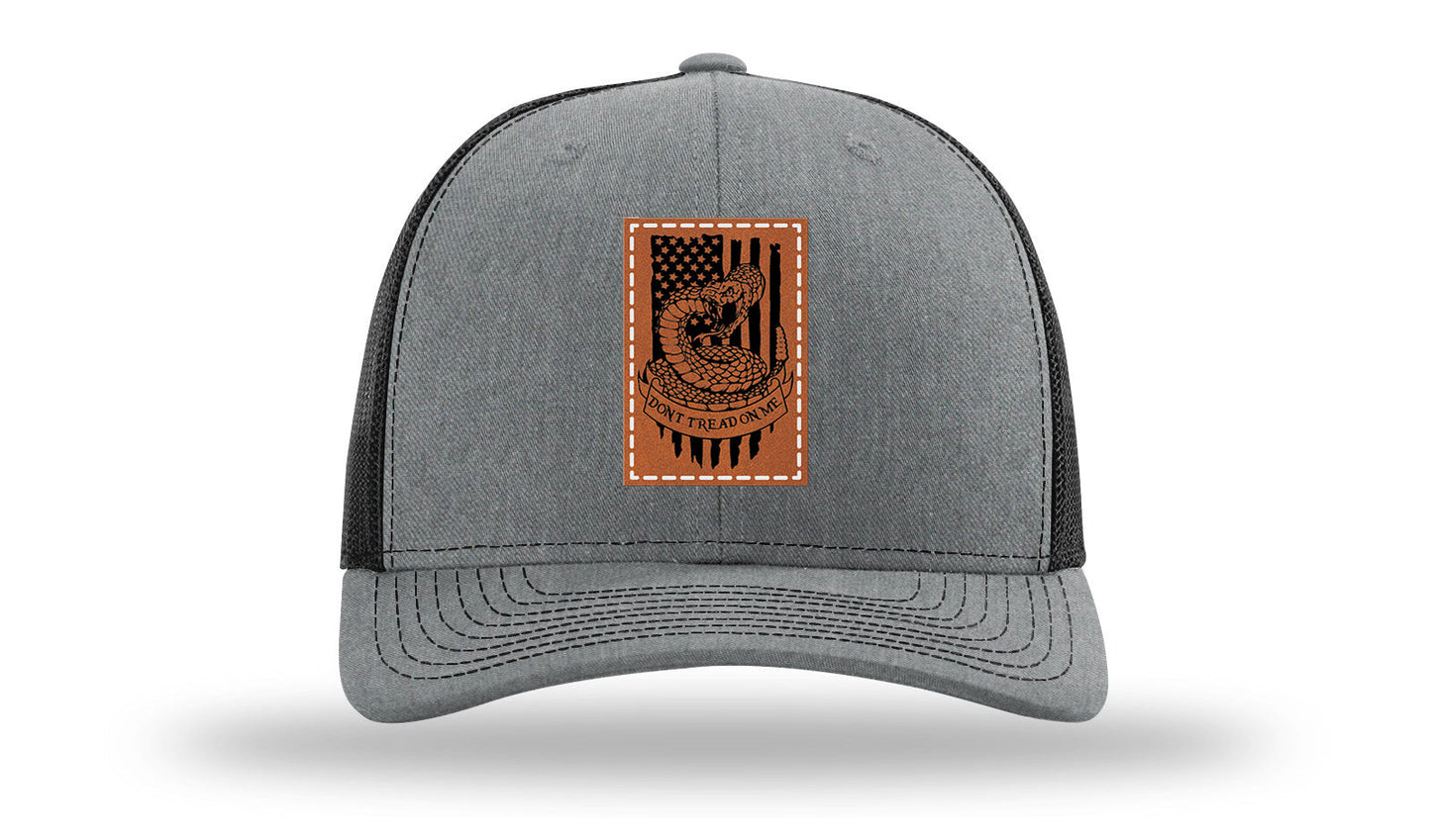 Don't Tread On Me Snake Leather Patch Richardson 112 Hat