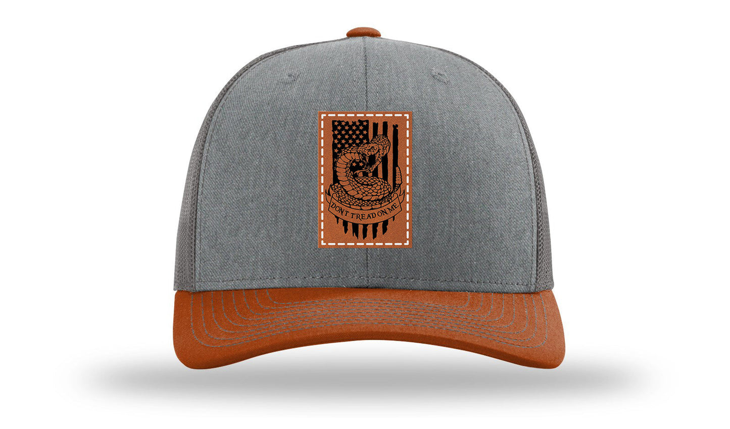 Don't Tread On Me Snake Leather Patch Richardson 112 Hat