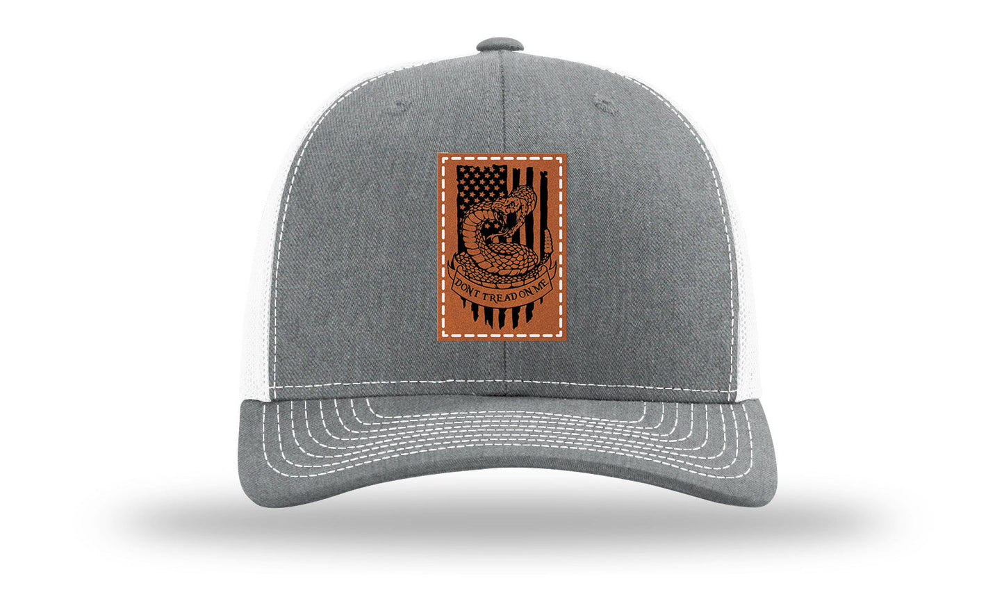 Don't Tread On Me Snake Leather Patch Richardson 112 Hat