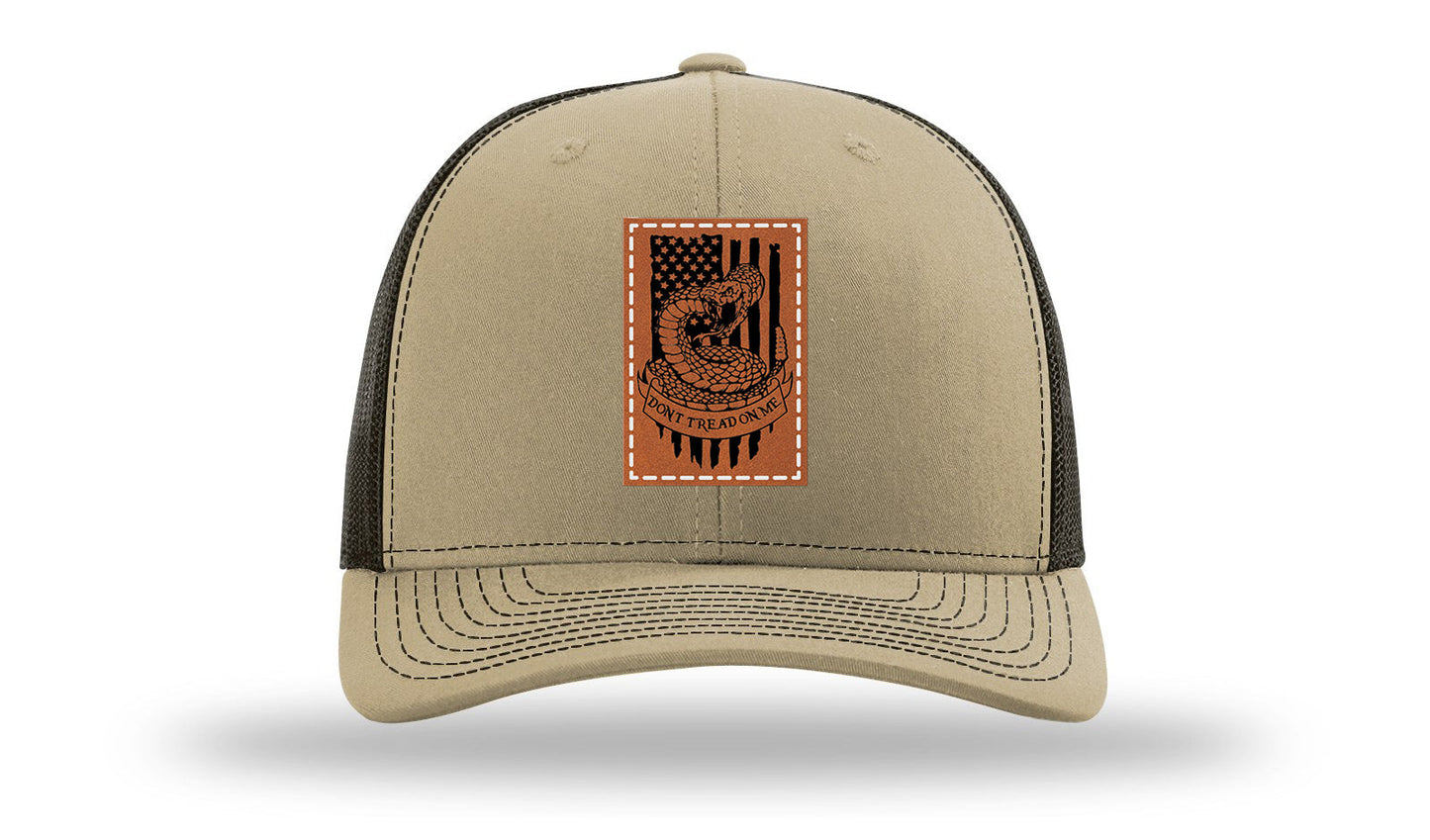 Don't Tread On Me Snake Leather Patch Richardson 112 Hat