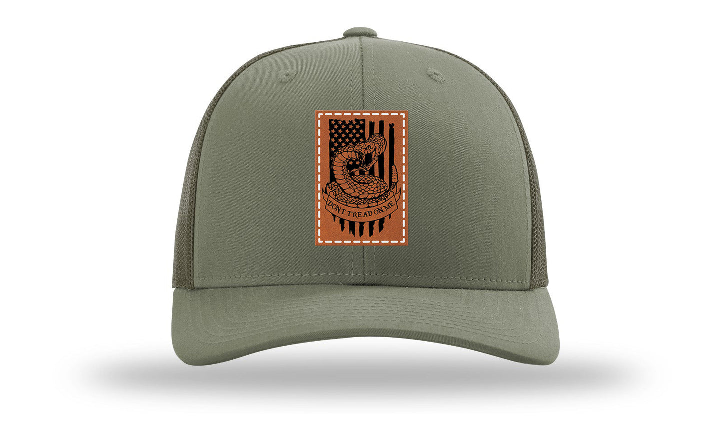 Don't Tread On Me Snake Leather Patch Richardson 112 Hat