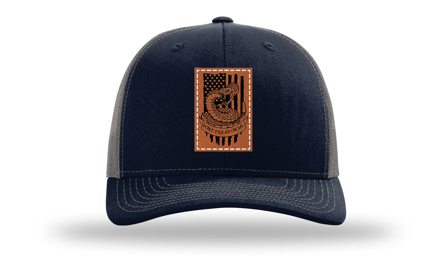Don't Tread On Me Snake Leather Patch Richardson 112 Hat
