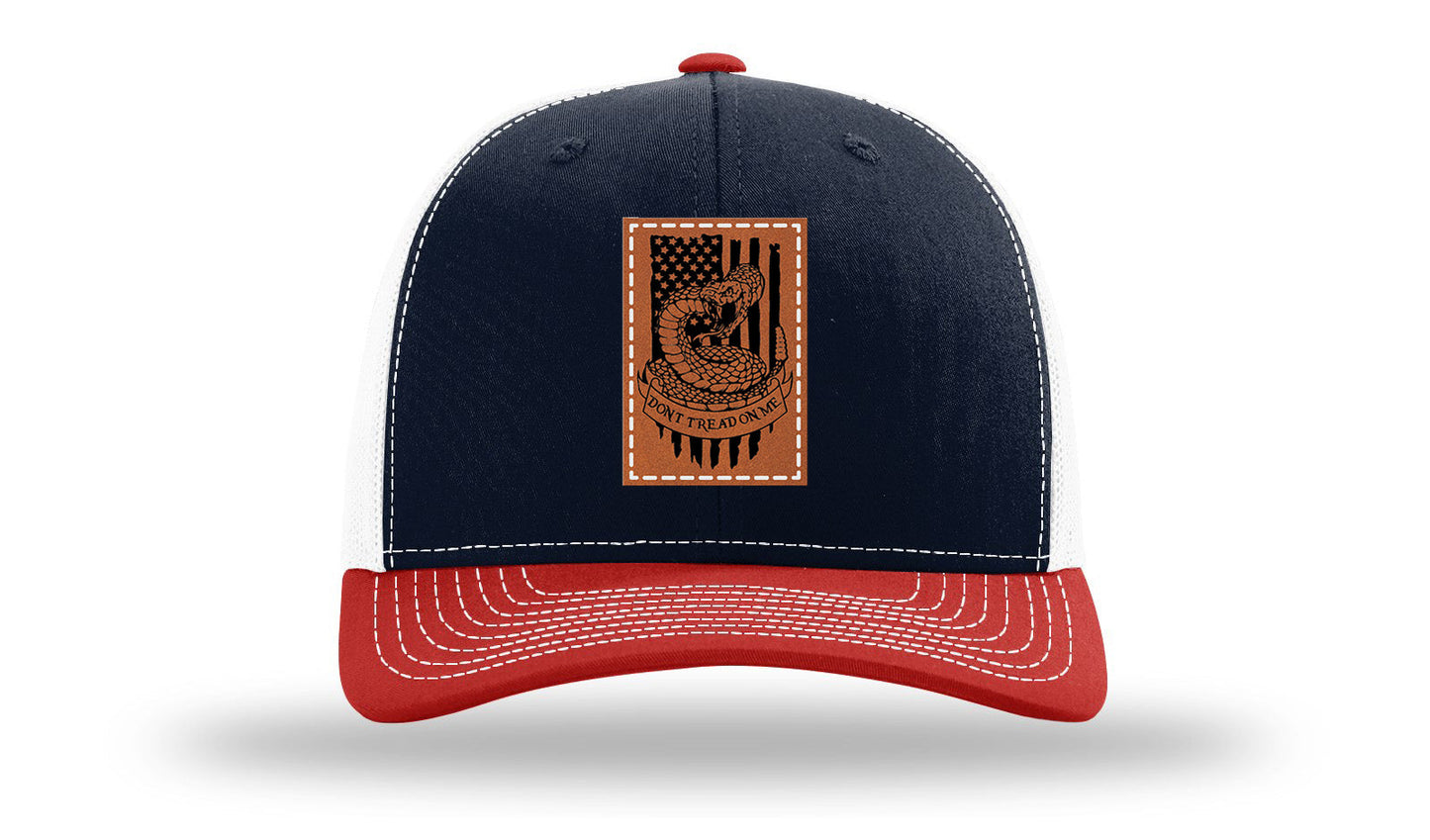 Don't Tread On Me Snake Leather Patch Richardson 112 Hat