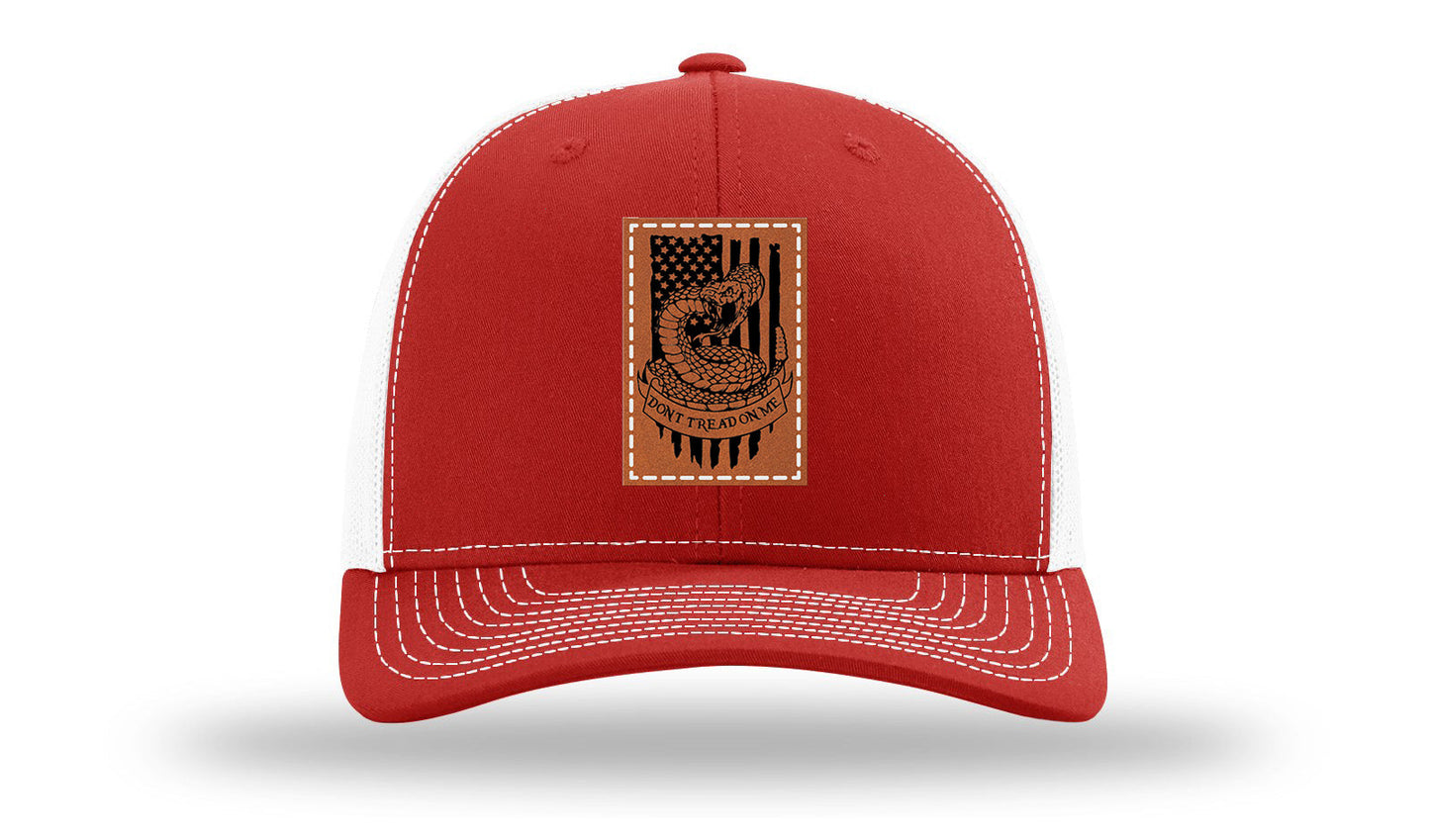 Don't Tread On Me Snake Leather Patch Richardson 112 Hat