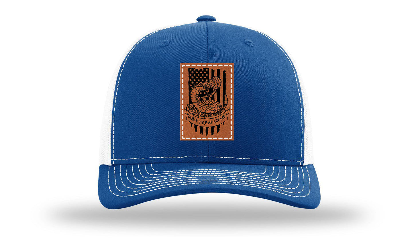 Don't Tread On Me Snake Leather Patch Richardson 112 Hat