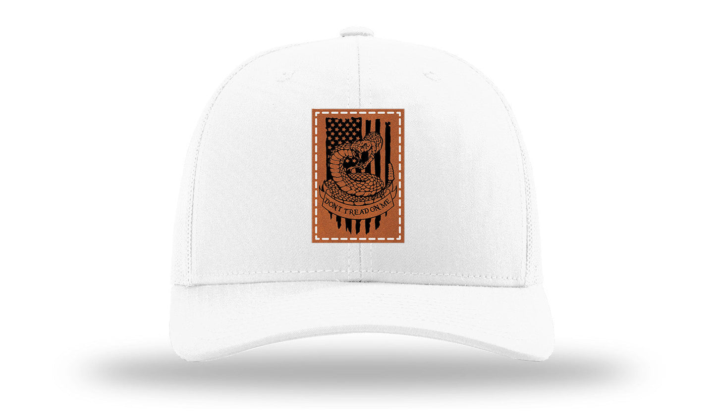 Don't Tread On Me Snake Leather Patch Richardson 112 Hat