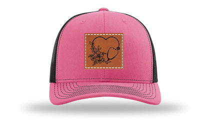 Heart Flowers Stethoscope Leather Patch Richardson 112 Hat