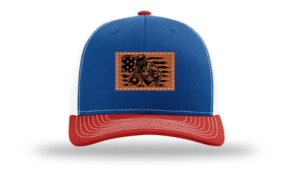 Welder Flag Leather Patch Richardson 112 Hat