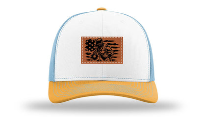 Welder Flag Leather Patch Richardson 112 Hat